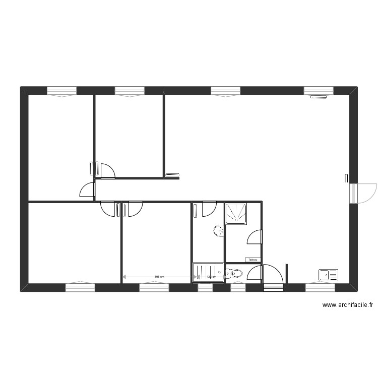 12RDCAvantPlomberie. Plan de 2 pièces et 101 m2