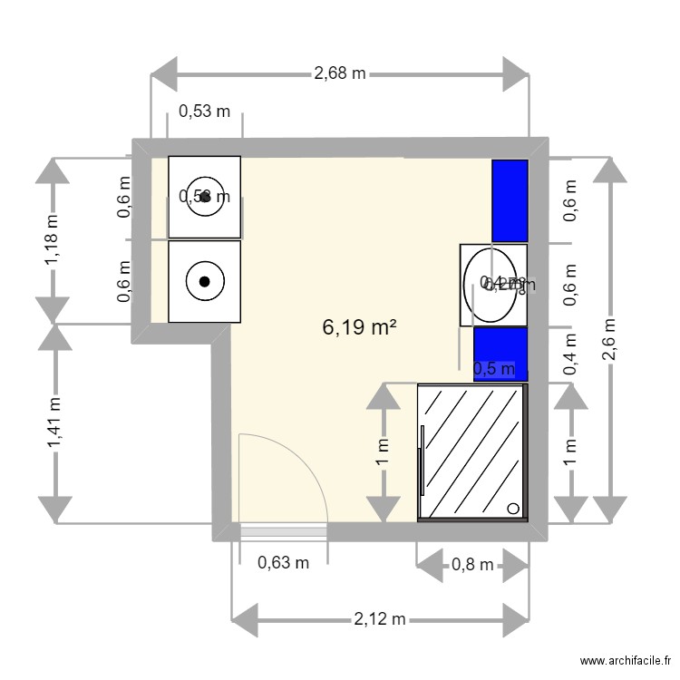 SDB TESSERON. Plan de 0 pièce et 0 m2