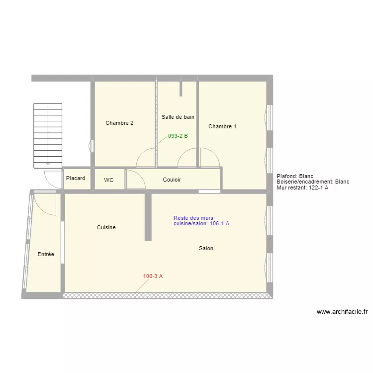 Appt 2&egrave;me peinture. Plan de 