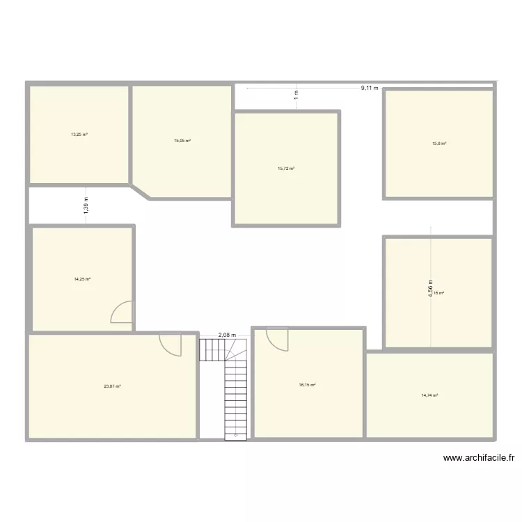 DEUXIEME PLAN. Plan de 9  et 145 m²