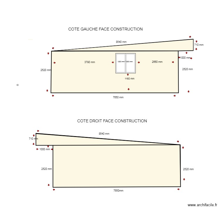 COTE . Plan de 4 pièces et 44 m2