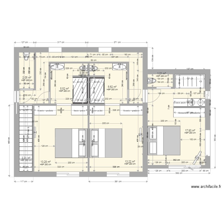 Chambre 1ier Tritons V3. Plan de 0 pièce et 0 m2