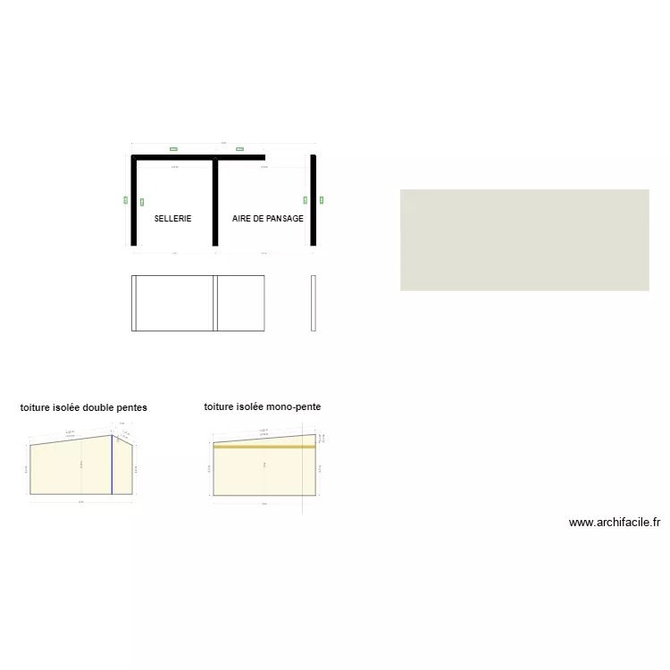 sellerie et aire de pansage. Plan de 