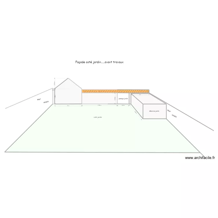Fa&ccedil;ade avant travaux 1. Plan de 