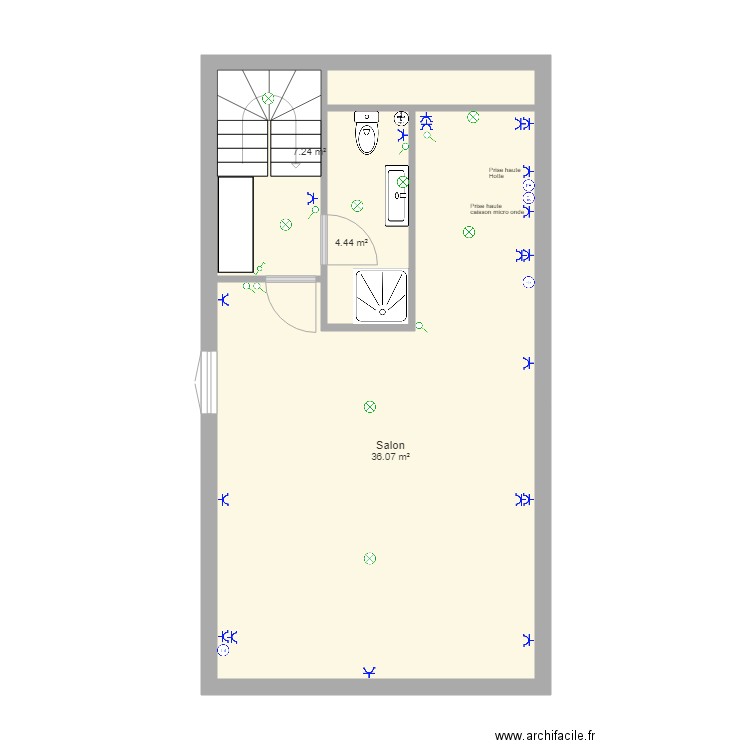 Plan studio etage elec. Plan de 0 pièce et 0 m2