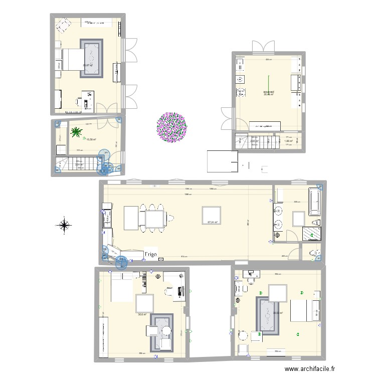 nouvelle maison. Plan de 10 pièces et 193 m2