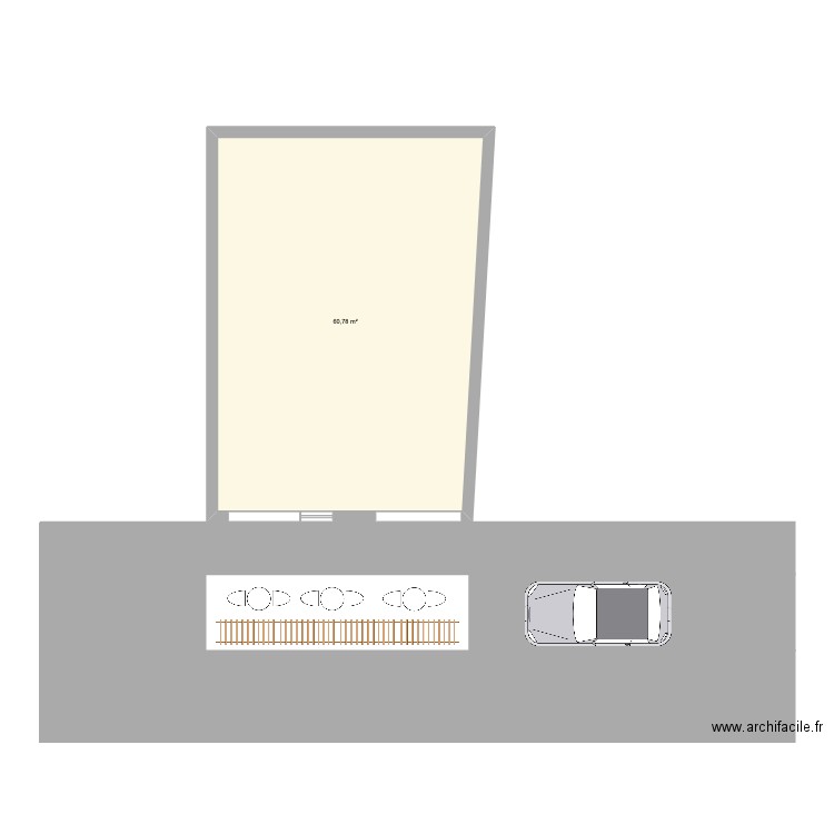 test 1. Plan de 1 pièce et 61 m2