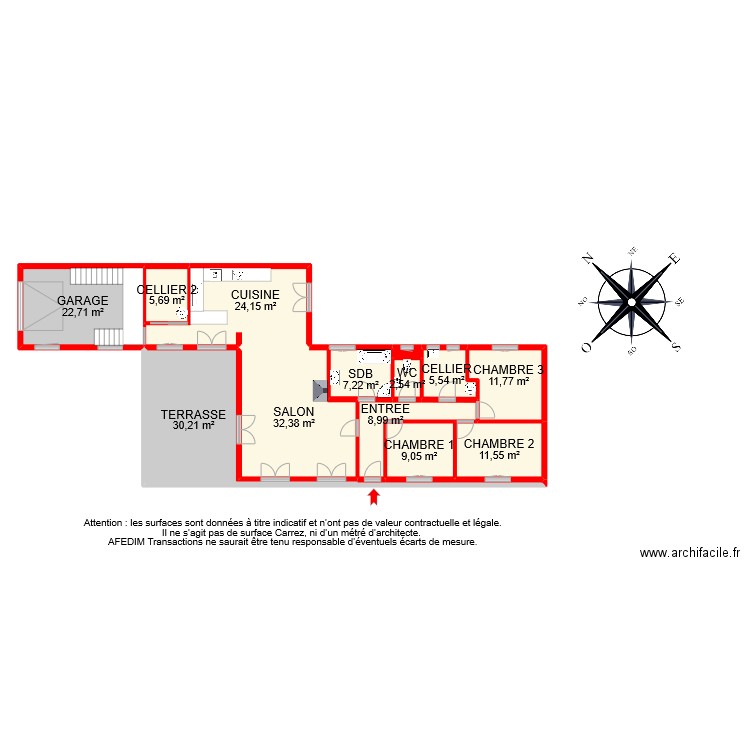 BI 11700 DESSUS GARAGE . Plan de 15 pièces et 192 m2