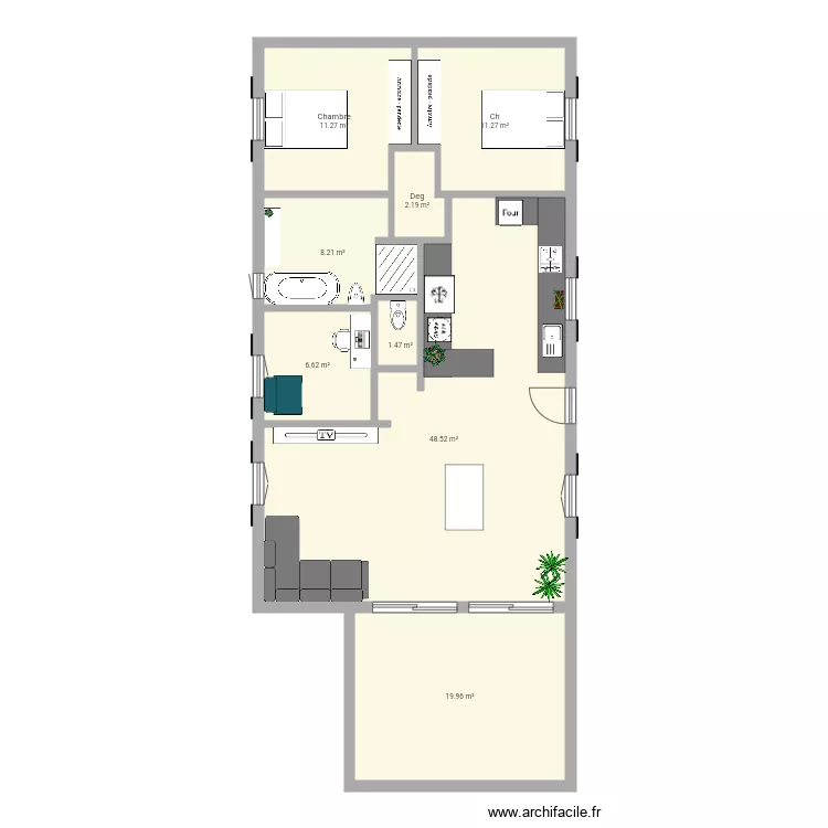 Maison t4 90m2 vraiment top . Plan de 