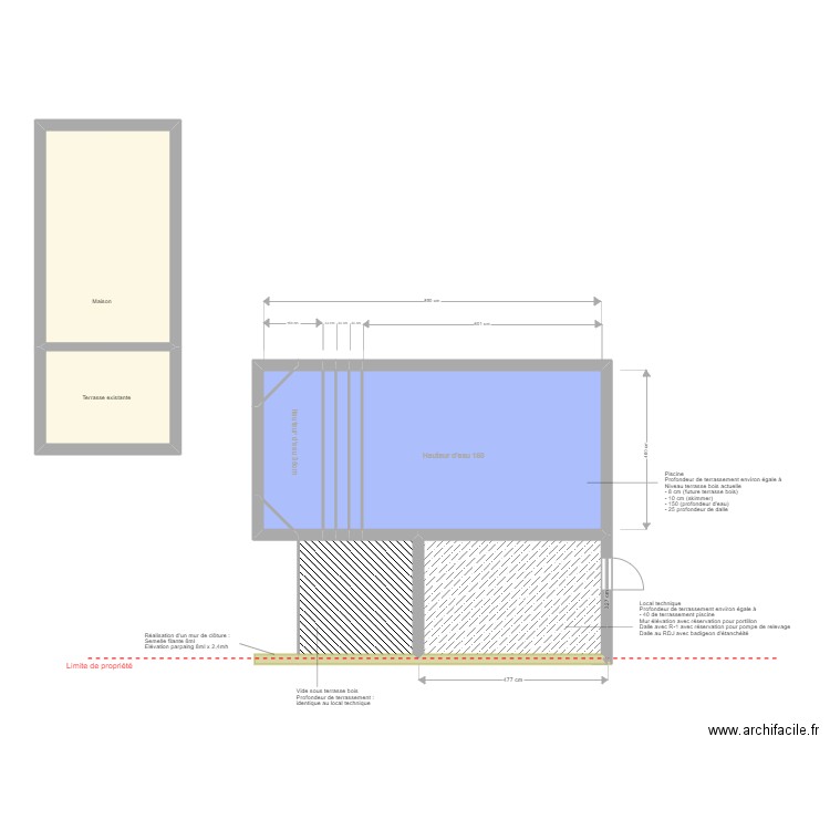 PISCINE ABOUL. Plan de 11 pièces et 79 m2