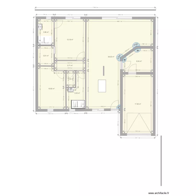 maison Chauvigny plein pieds 12 m. Plan de 