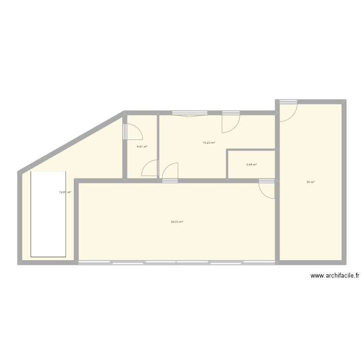 MAISON MARJORAY. Plan de 6 pièces et 107 m2