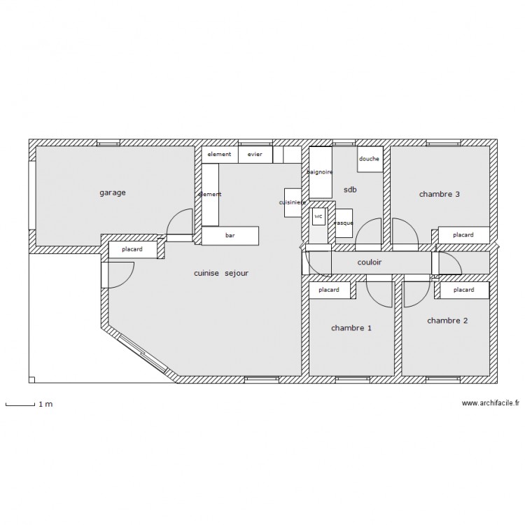 projet maison mur exterieur. Plan de 0 pièce et 0 m2