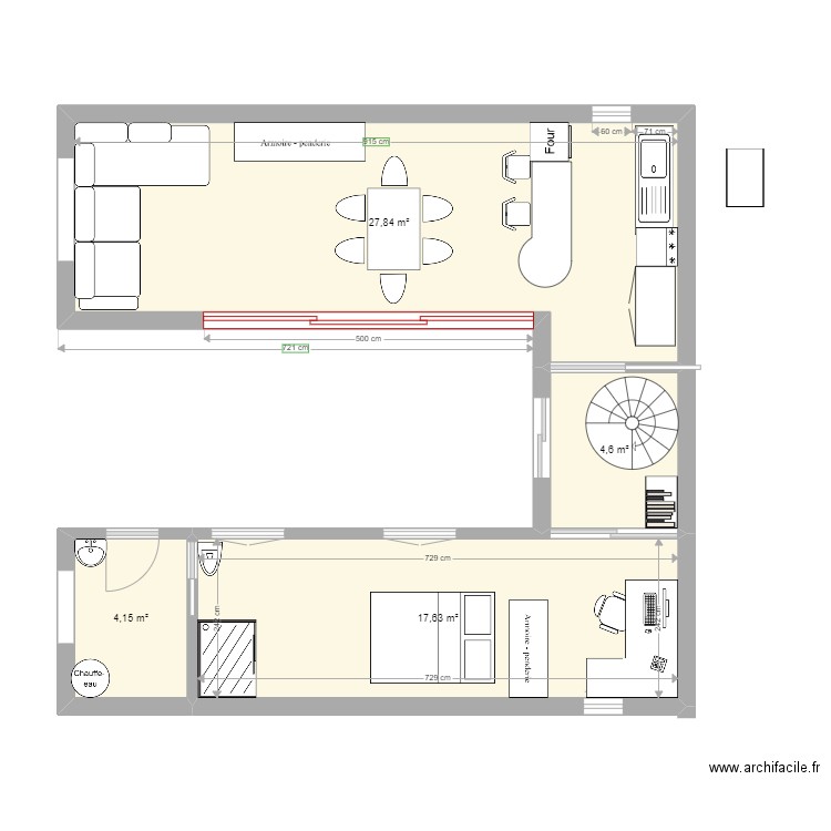 MaMaison. Plan de 4 pièces et 54 m2