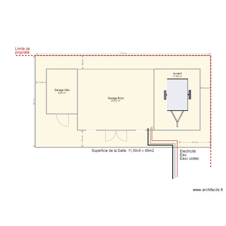 Plan garage Auvent Gauche Vrai. Plan de 0 pièce et 0 m2