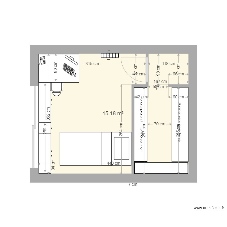 Chambre Achille. Plan de 0 pièce et 0 m2