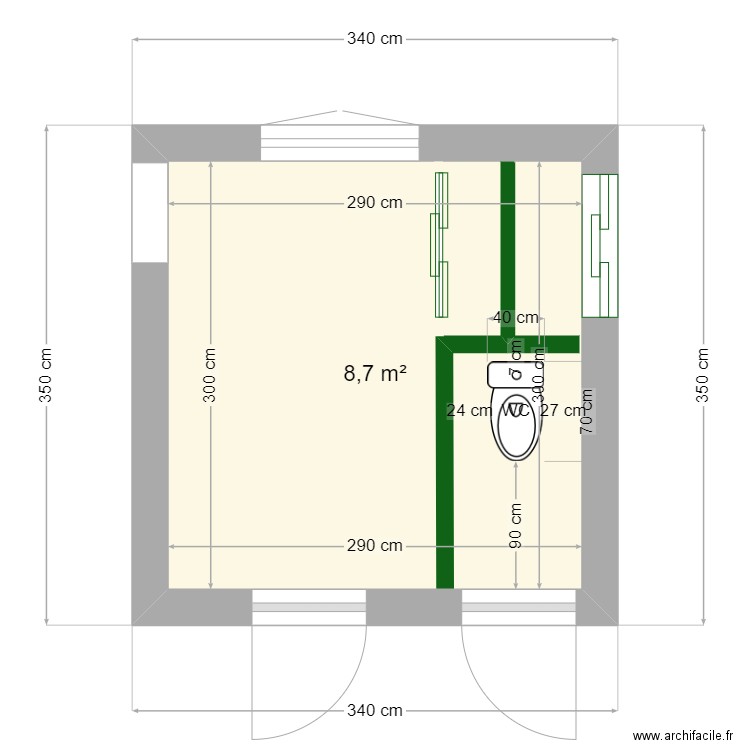 SDB. Plan de 0 pièce et 0 m2
