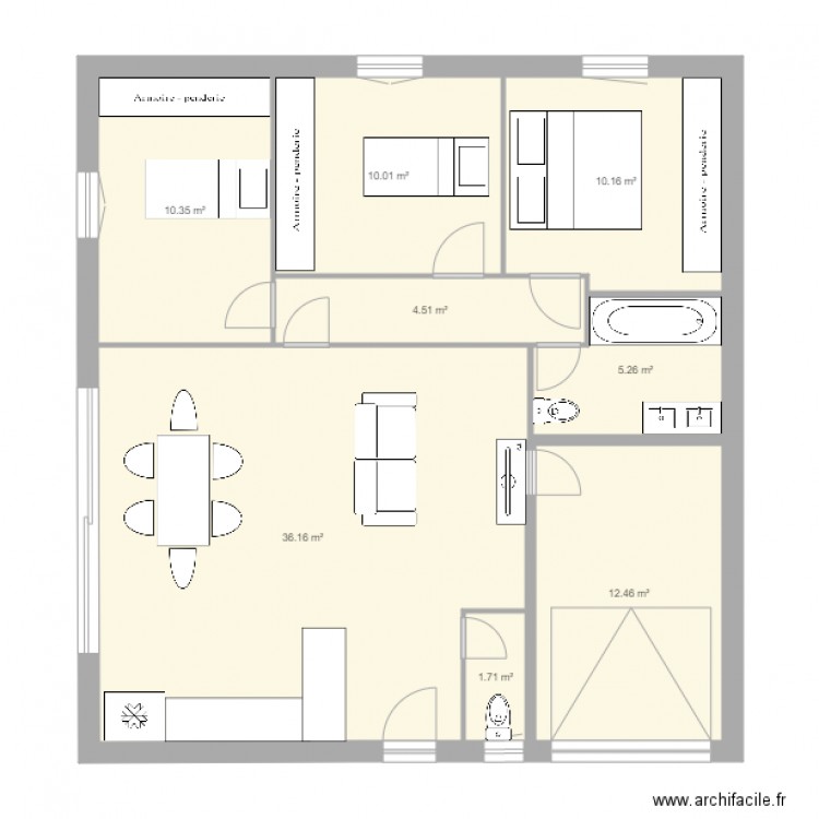 plan maison plain pied . Plan de 0 pièce et 0 m2