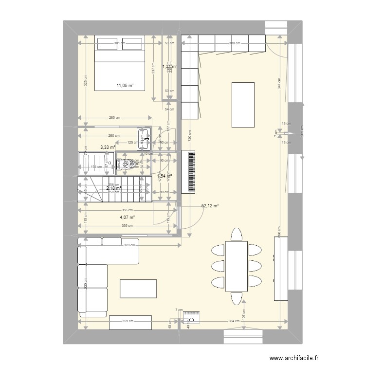 Idée 1 Maison Saint Jans Cappel. Plan de 8 pièces et 76 m2