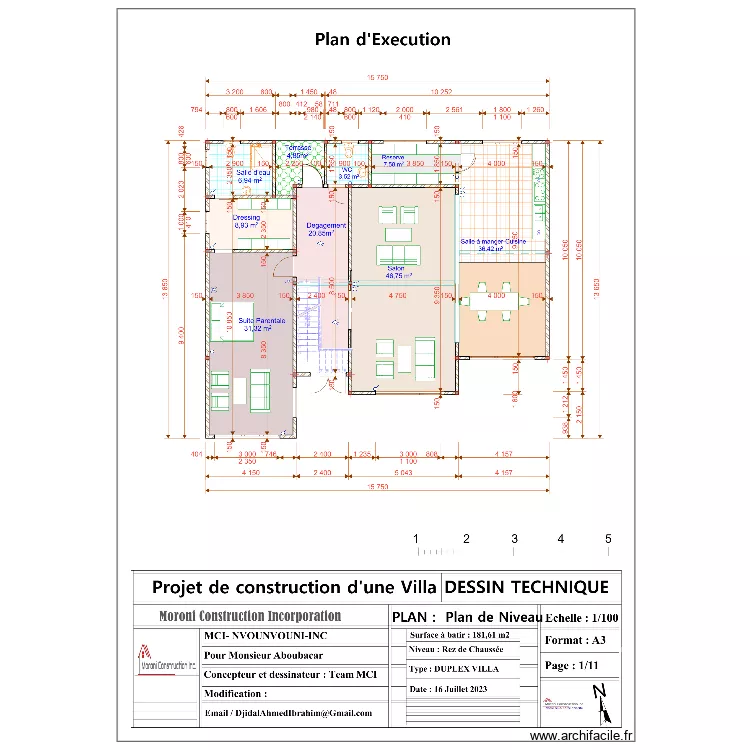 Abou vouvouni ECL RDC. Plan de Abou vouvouni ECL RDC. Plan de