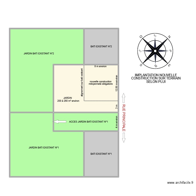 AUBOIS terrain. Plan de 12 pièces et 335 m2