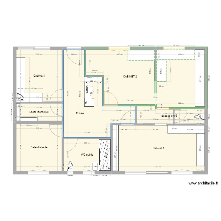 CABINET DR THOMAS. Plan de 8 pièces et 100 m2