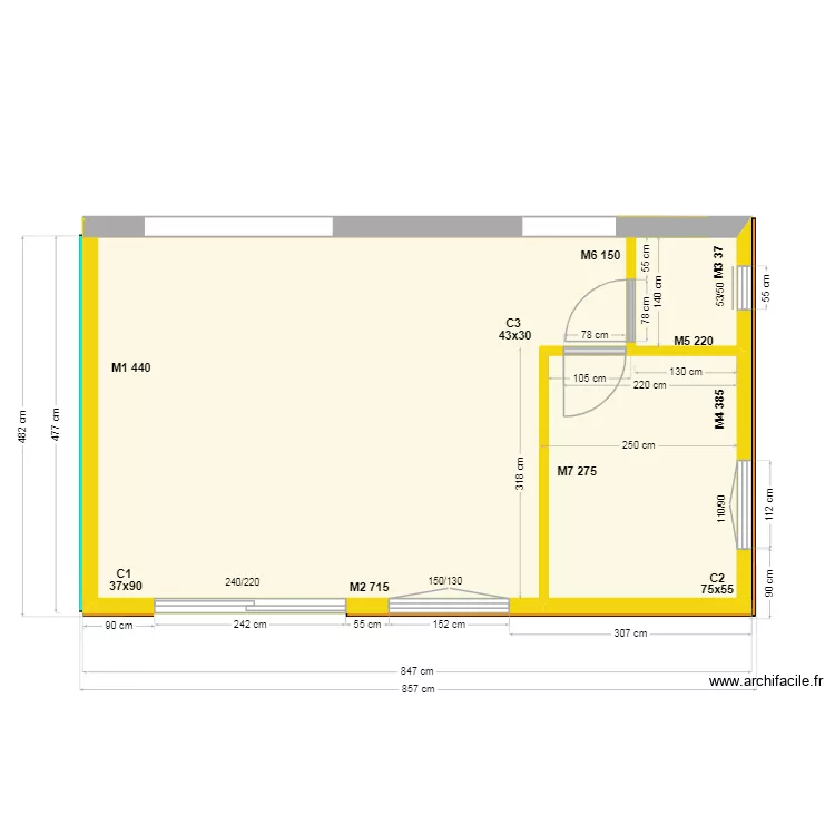 Vue plan implantation module murs 09.04.26. Plan de 3 et 36 m² Vue plan implantation module murs 09.04.26. Plan de 3 et 36 m²