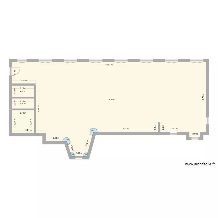Base 134. Plan de 3  et 137 m²