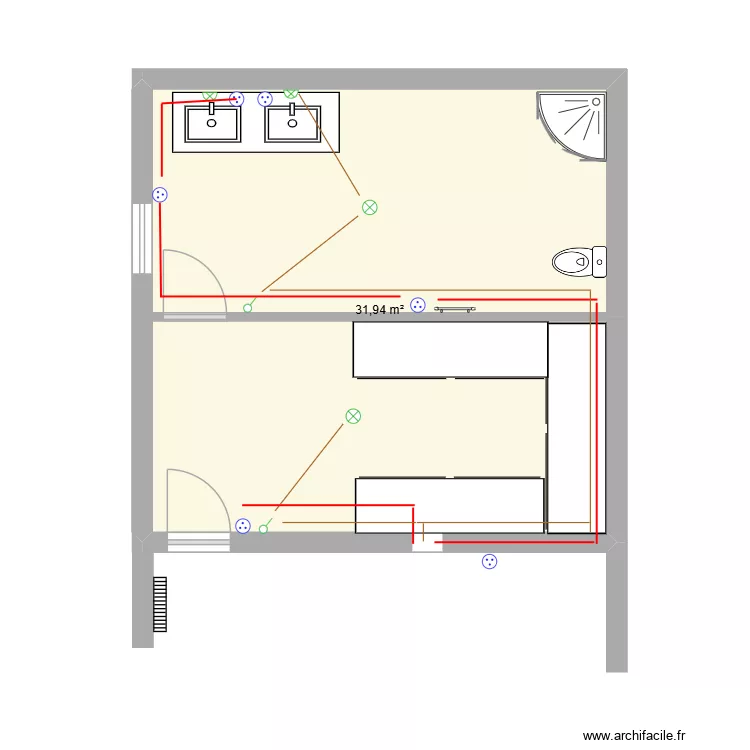 Pluchot 1. Plan de 1 Pièce et 32 m²