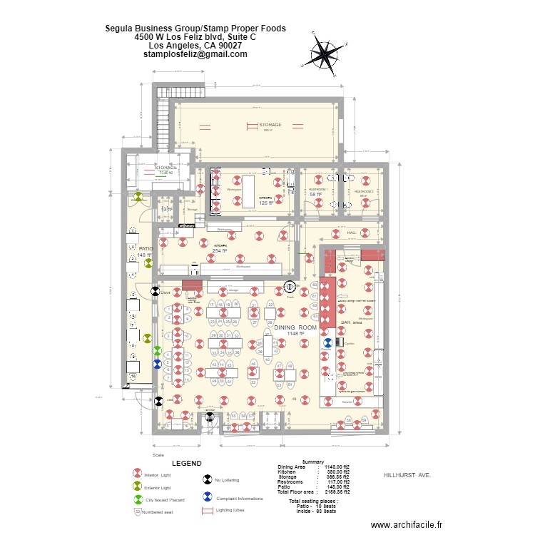 Stamp Proper Foods v1. Plan de 8 pièces et 195 m2