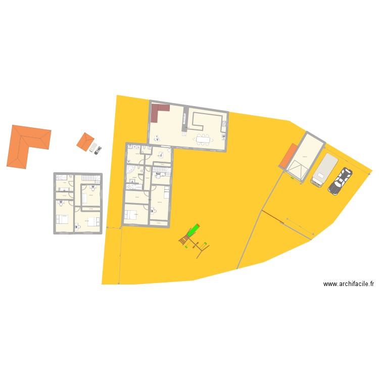 Maison La plaine limite propriété 6. Plan de 20 pièces et 230 m2