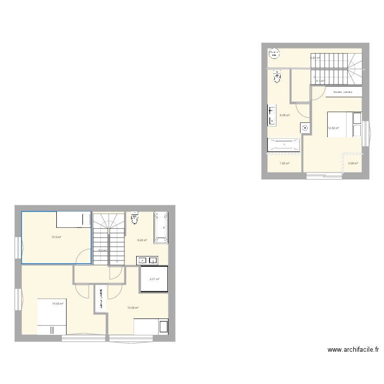 étage R2 maison principal. Plan de 0 pièce et 0 m2