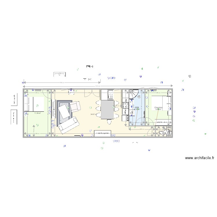 Cabanons Ilot. Plan de 0 pièce et 0 m2