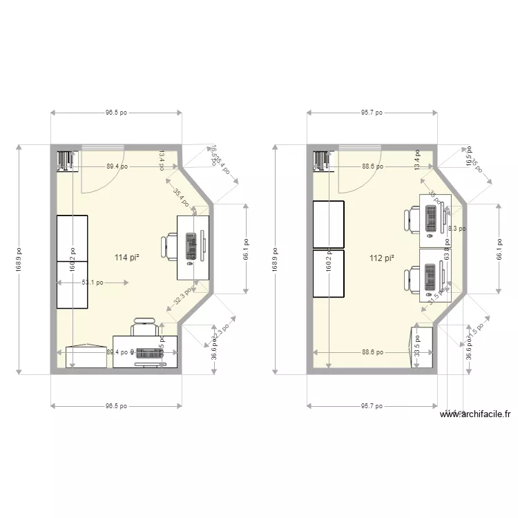 BUREAU DU BLAINVILLIER. Plan de 