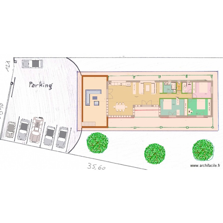 Plan etage sud 2 implantation. Plan de 0 pièce et 0 m2