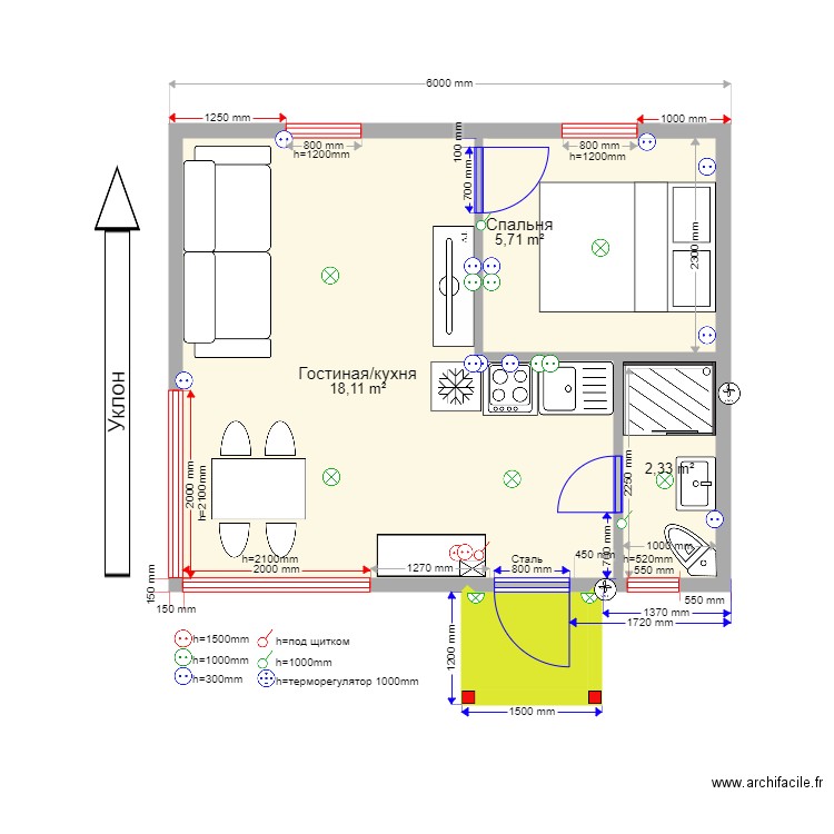 30 6 Dubrovo. Plan de 0 pièce et 0 m2