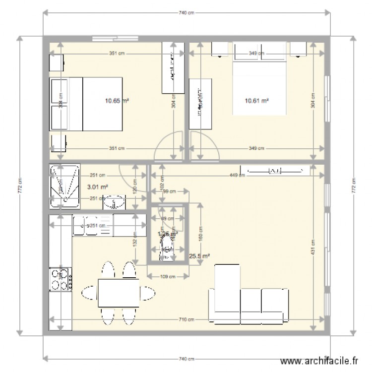 F3 cote garage meuble F. Plan de 0 pièce et 0 m2