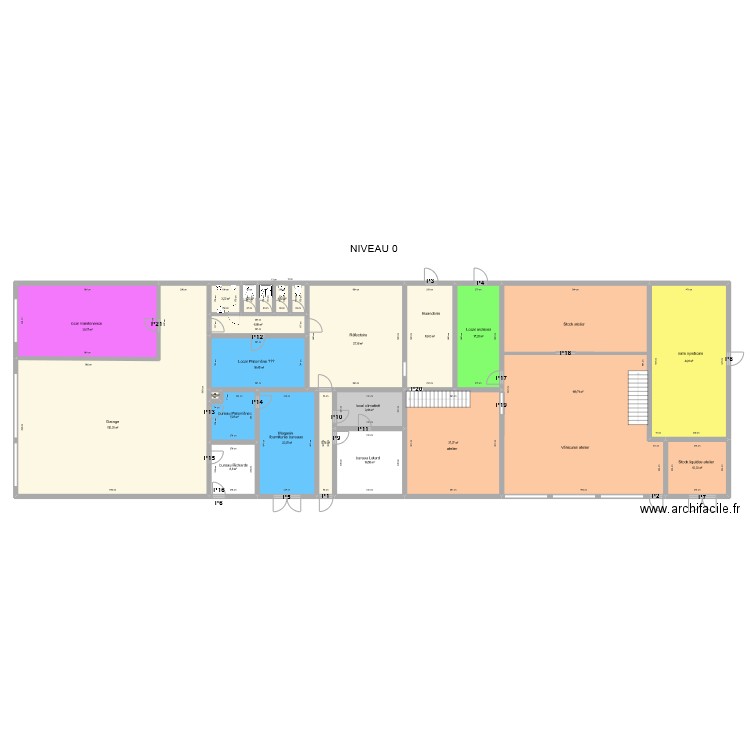 batiment logistique SIR-AG Guyane porte. Plan de 32 pièces et 857 m2