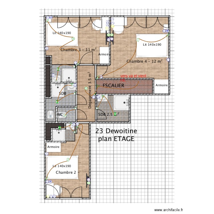 plan dewoitine etage. Plan de 0 pièce et 0 m2