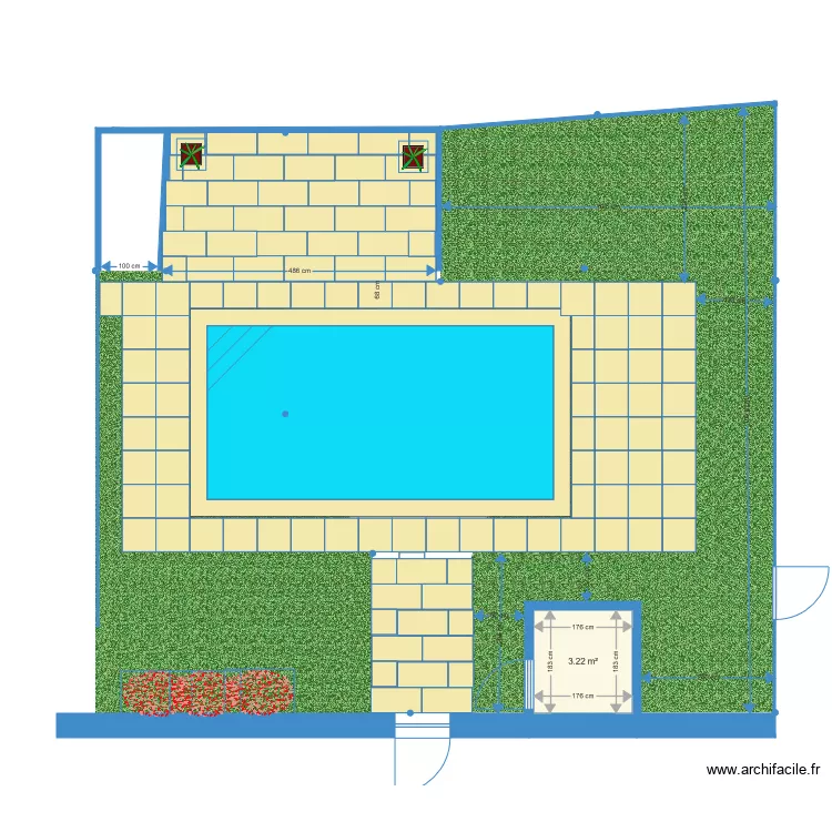 arriere maison dalle 60x60. Plan de 