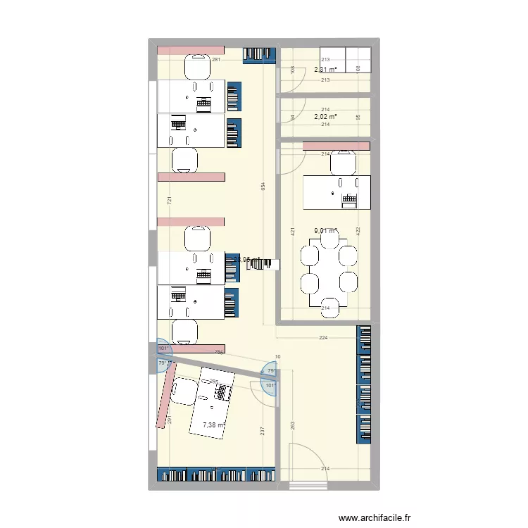 BUREAU A MINIMA. Plan de 