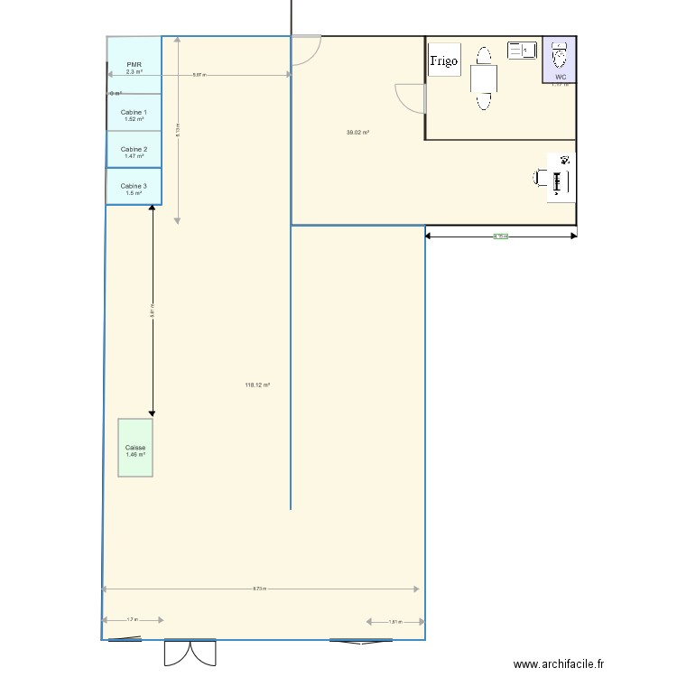 MAGASIN CABINE A GAUCHE. Plan de 0 pièce et 0 m2