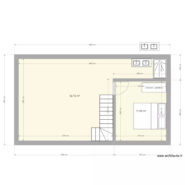 Appartement garage. Plan de 