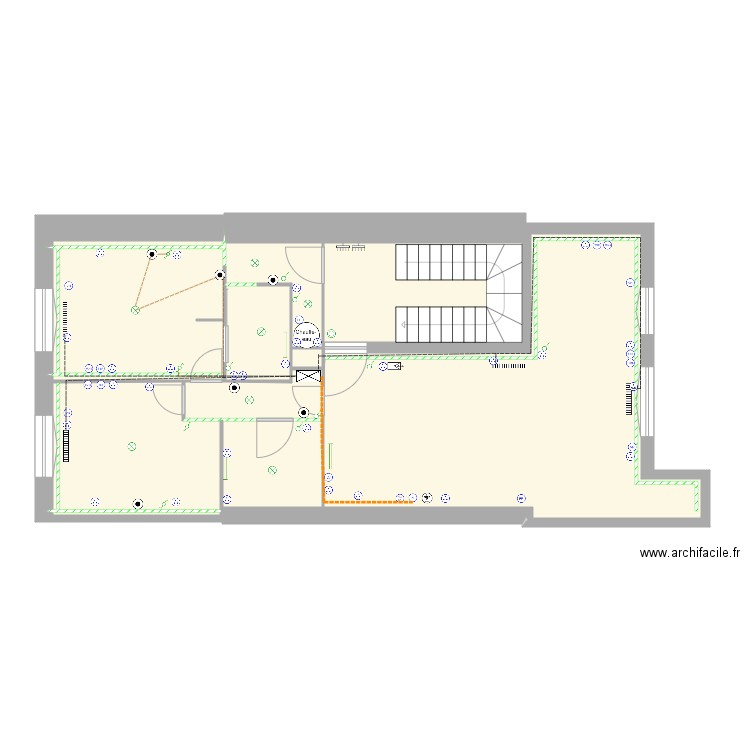 COURBET 1er ETAGE TRAVAUX NU Placo Elec. Plan de 0 pièce et 0 m2