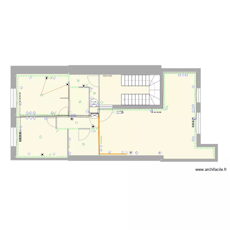COURBET 1er ETAGE TRAVAUX NU Placo Elec. Plan de 