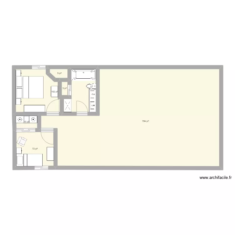 petite chambre. Plan de 