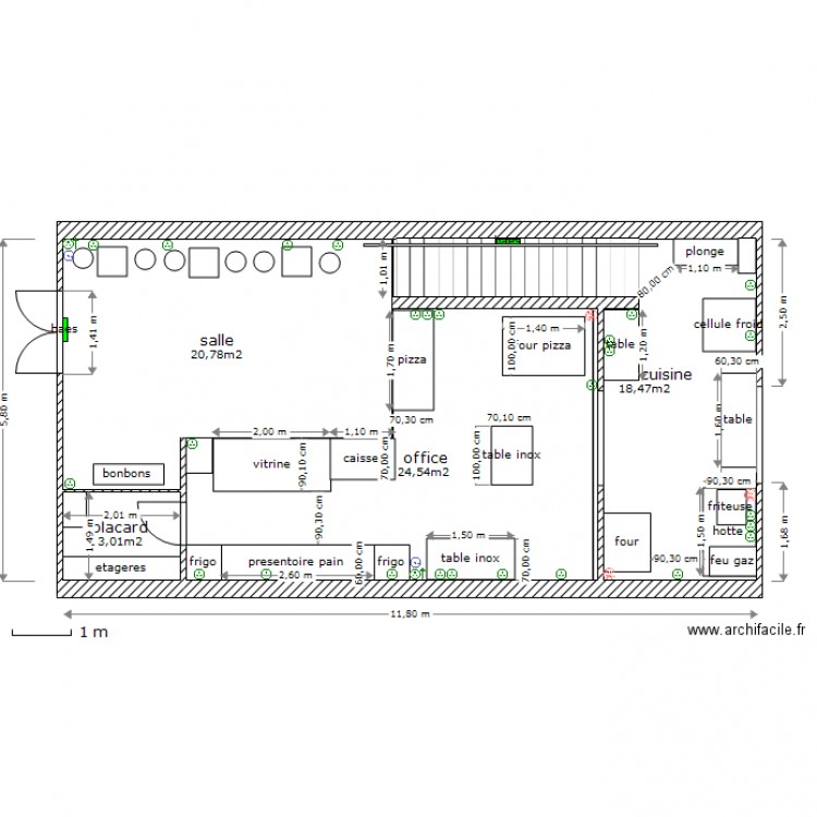 salle,office cuisine rdc. Plan de 0 pièce et 0 m2