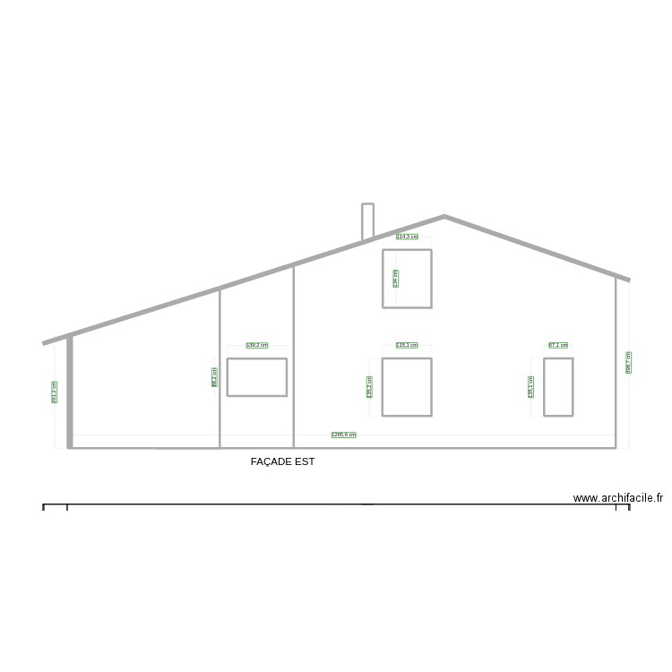 FACE EST. Plan de 0 pièce et 0 m2