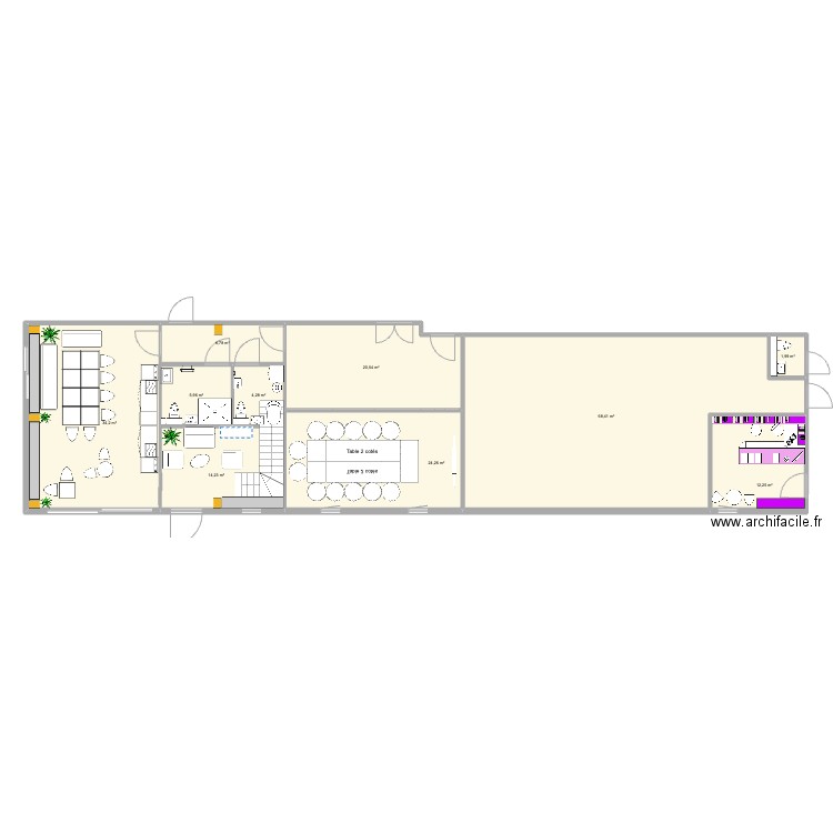 IDZIA RDC cuisine V4. Plan de 10 pièces et 193 m2