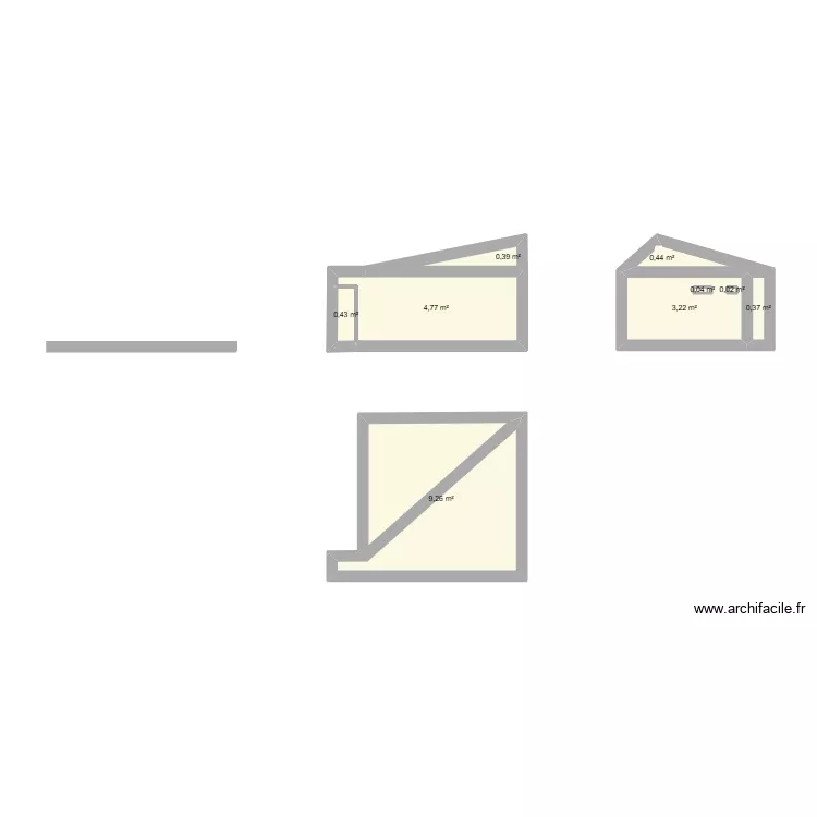 Chalet. Plan de 9  et 19 m²